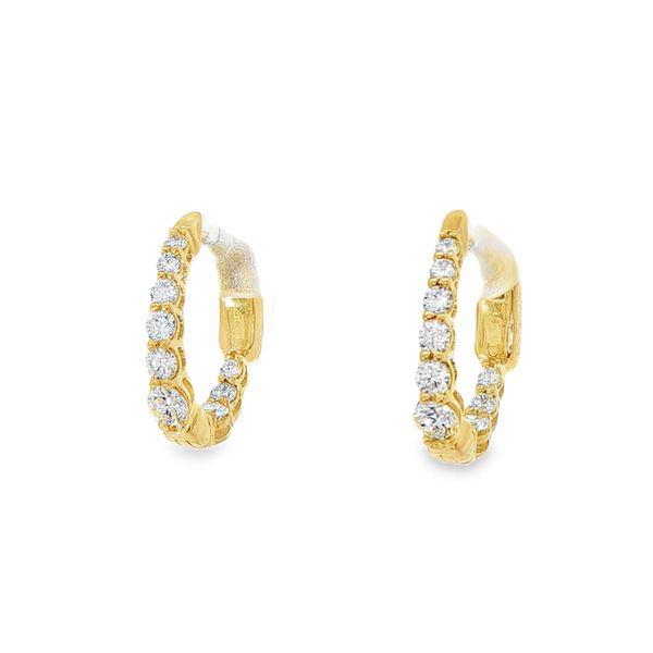 14KY .50 CT TW Graduated Diamond Huggie Earrings Pickens, Inc. Jewelers Atlanta, GA