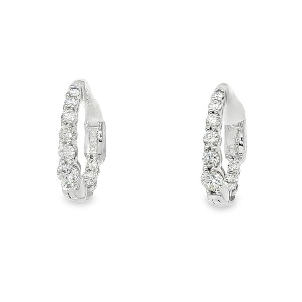 14KW .50 CT TW Graduated Diamond Huggie Earrings Pickens, Inc. Jewelers Atlanta, GA