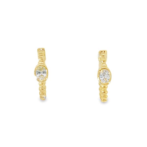 14KY Small Diamond Hoop Earrings Pickens, Inc. Jewelers Atlanta, GA