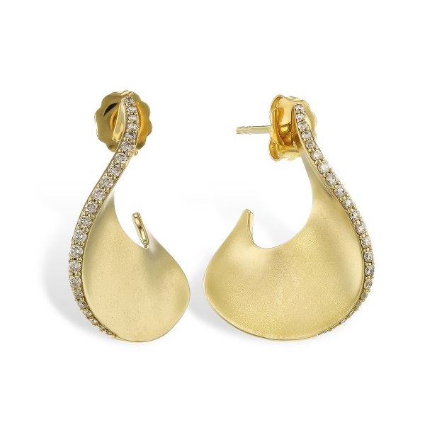 4KY Wavy Diamond Drop Earrings Pickens, Inc. Jewelers Atlanta, GA
