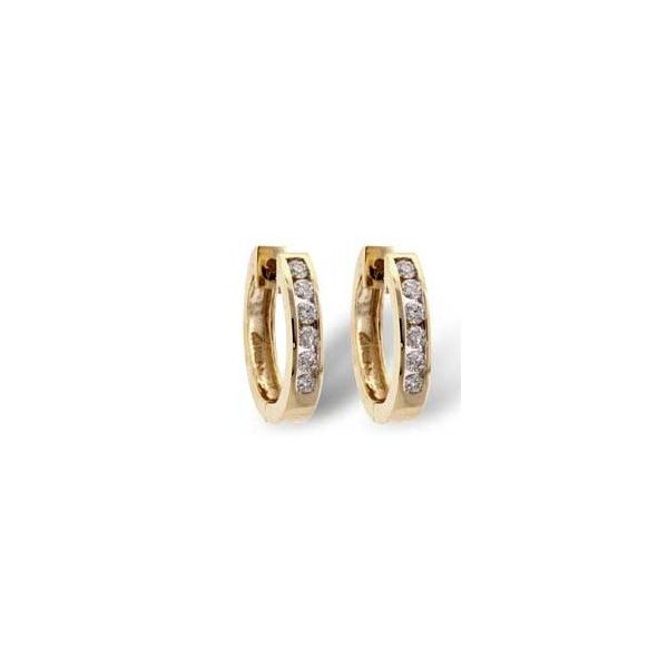 14KY Channel Set Diamond Huggie Earrings Pickens, Inc. Jewelers Atlanta, GA