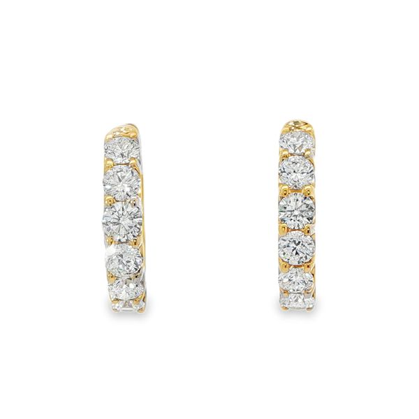 14KY 2.00 CT TW Diamond Hoop Earrings Pickens, Inc. Jewelers Atlanta, GA