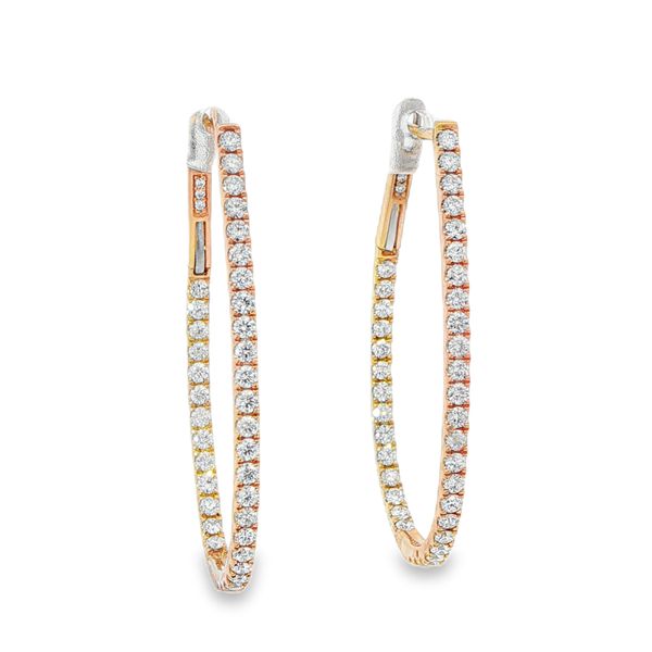 14KY 1.50 CT TW Diamond Hoop Earrings Pickens, Inc. Jewelers Atlanta, GA