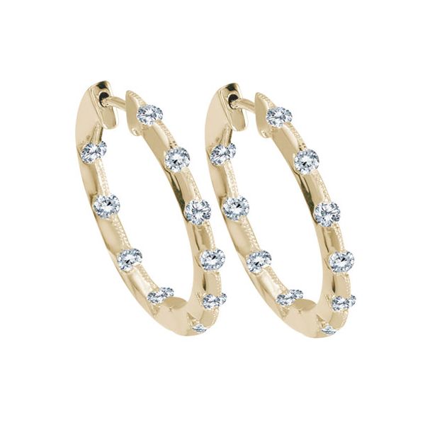 14KY Diamond Hoop Earrings 1.00 CT TW Pickens, Inc. Jewelers Atlanta, GA