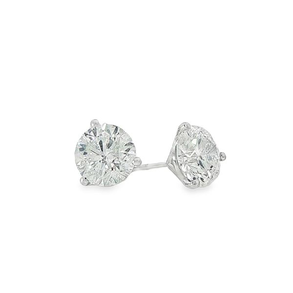 14KW 4.10 CT TW Diamond Stud Earrings - GIA Certified Pickens, Inc. Jewelers Atlanta, GA