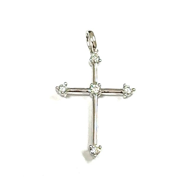 18KW 5 Diamond Cross Pendant Pickens, Inc. Jewelers Atlanta, GA