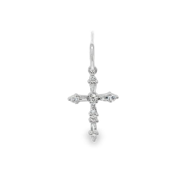 14KW Round and Baguette Diamond Cross Pickens, Inc. Jewelers Atlanta, GA