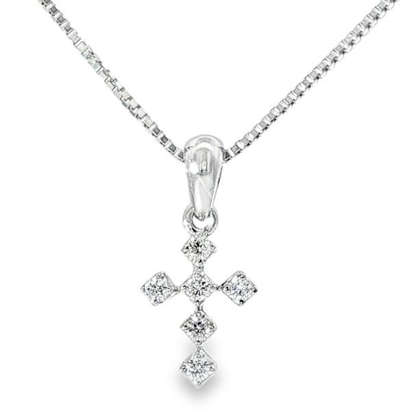 18KW Diamond Cross Necklace Pickens, Inc. Jewelers Atlanta, GA