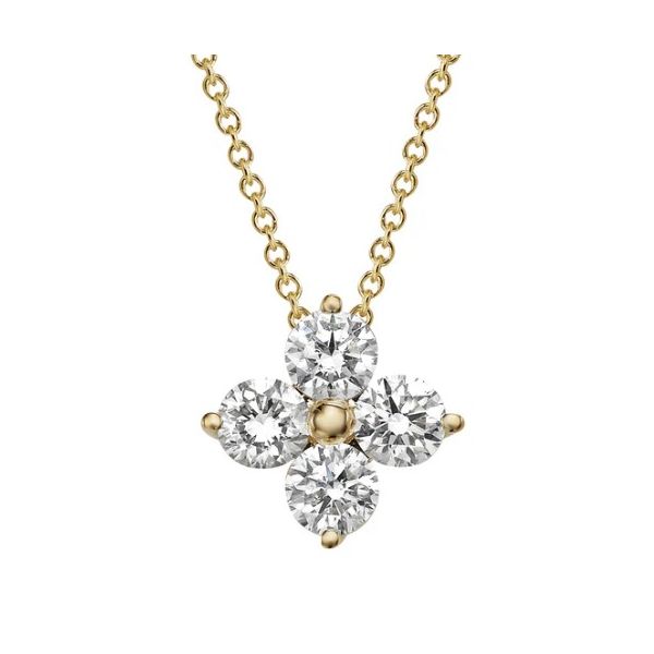 14KY Diamond Cluster Pendant Necklace Pickens, Inc. Jewelers Atlanta, GA