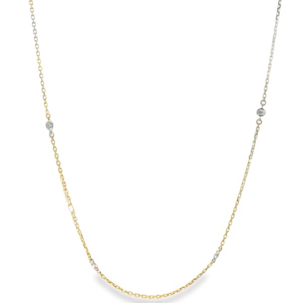 14K Two-Tone Gold 0.17 CT Diamond By The Yard Necklace Pickens, Inc. Jewelers Atlanta, GA