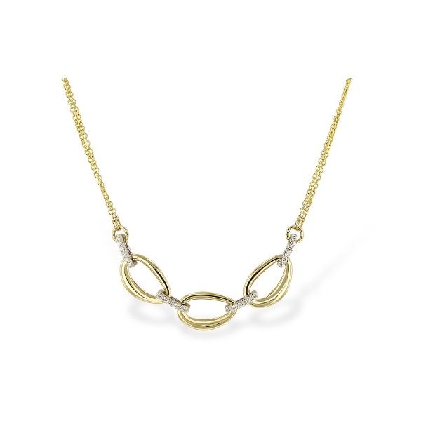 14K Two-Tone Diamond Link Pendant Necklace Pickens, Inc. Jewelers Atlanta, GA