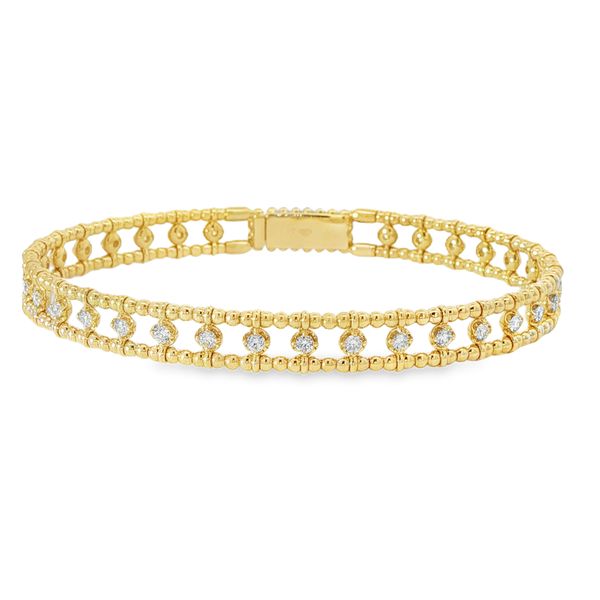 14KY Wide Flexible Diamond Bangle Bracelet Pickens, Inc. Jewelers Atlanta, GA