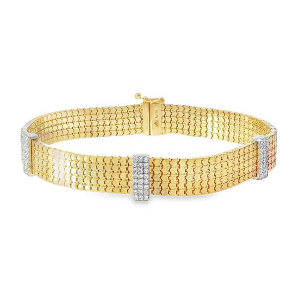 18K Two-Tone Diamond Mesh Link Bracelet Pickens, Inc. Jewelers Atlanta, GA