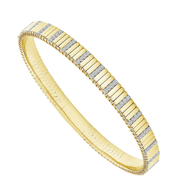 14KY Flexible Diamond Bar Bangle Pickens, Inc. Jewelers Atlanta, GA