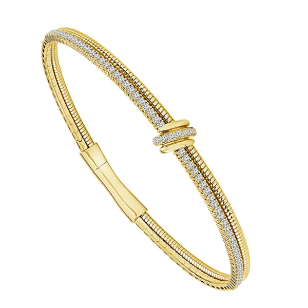 14KY Flexible Diamond Bangle Pickens, Inc. Jewelers Atlanta, GA