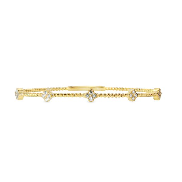 14KY 1/3 CT Diamond Quatrefoil Station Flex Bracelet Pickens, Inc. Jewelers Atlanta, GA