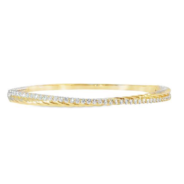 14KY Diamond Crossover Flex Bangle Pickens, Inc. Jewelers Atlanta, GA