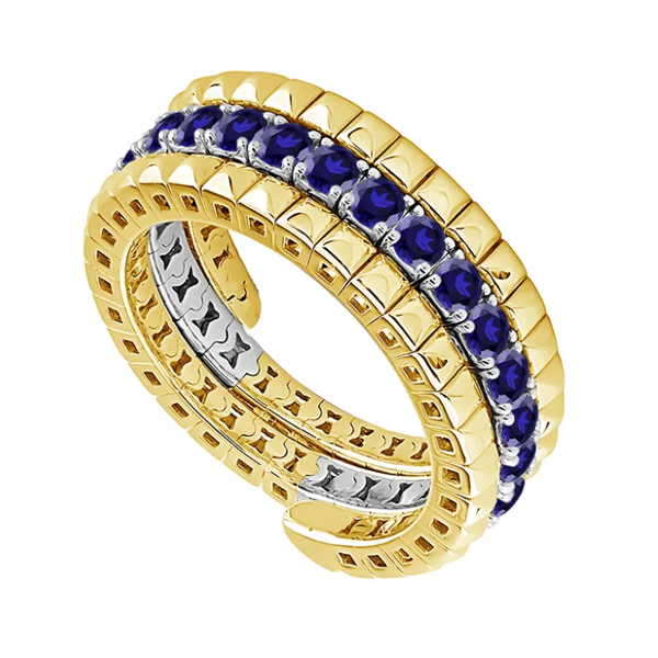14K Two-Tone Gold Sapphire Flexbible Band Pickens, Inc. Jewelers Atlanta, GA