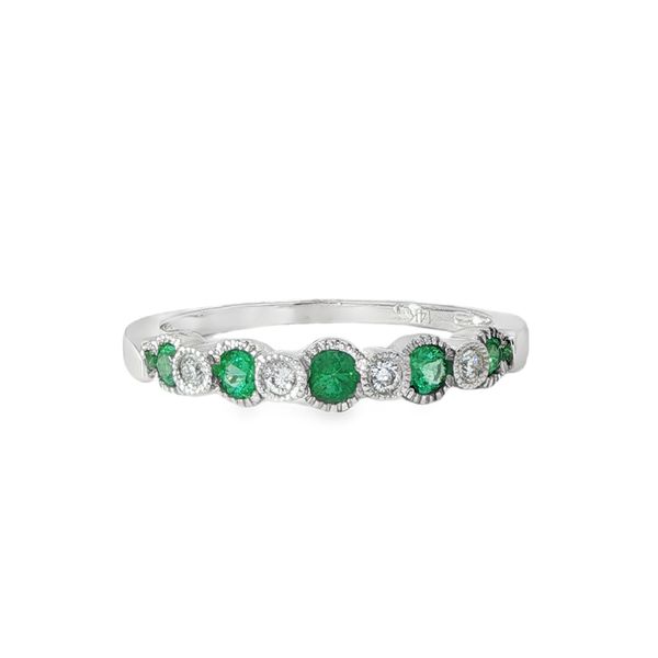 14KW Emerald and Diamond Band Pickens, Inc. Jewelers Atlanta, GA