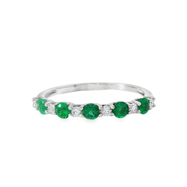 14KW Emerald and Diamond Band Pickens, Inc. Jewelers Atlanta, GA