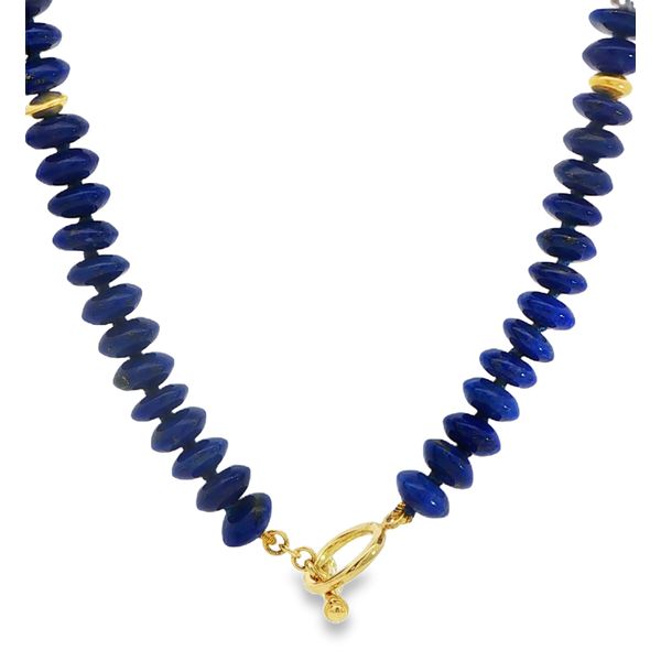 14KY Lapis and Roundel Bead Necklace with Toggle Clasp Pickens, Inc. Jewelers Atlanta, GA