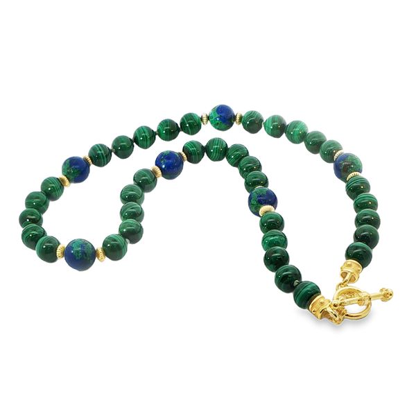 Malachite and Azurite Bead Necklace Pickens, Inc. Jewelers Atlanta, GA