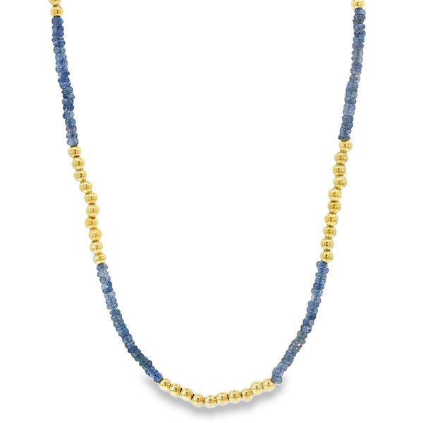 14KY 2.5MM Sapphire and Gold Bead Necklace Pickens, Inc. Jewelers Atlanta, GA