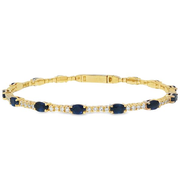 14KY Sapphire and Diamond Flex Bangle Pickens, Inc. Jewelers Atlanta, GA