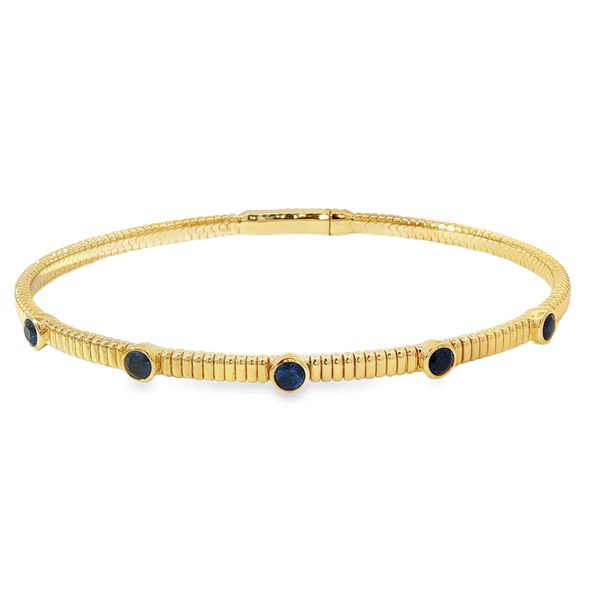 18KY Flexible Sapphire Bangle Bracelet Pickens, Inc. Jewelers Atlanta, GA