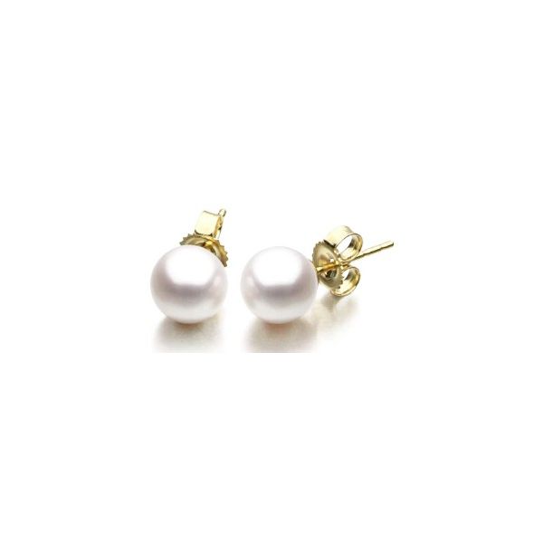 14Karat Yellow Gold Akoya Cultured Pearl Stud Earrings, 6mm-6.5mm Pickens, Inc. Jewelers Atlanta, GA