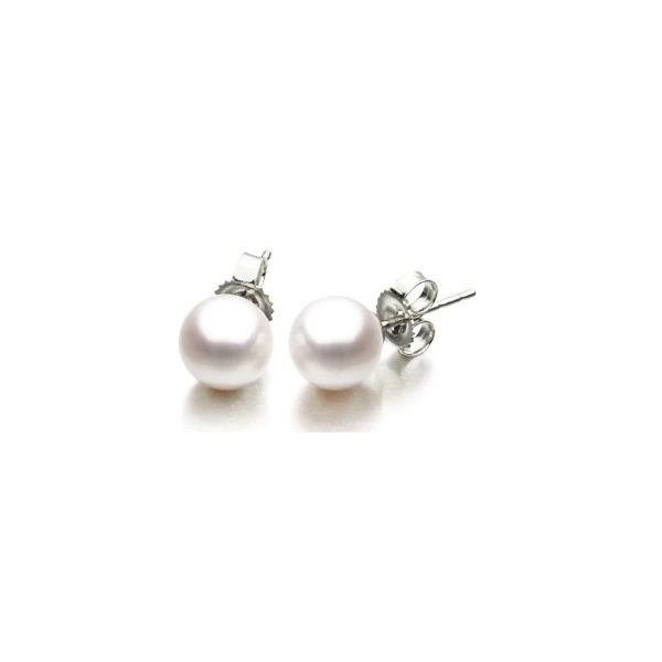 14KW Akoya Cultured Pearl Studs Earrings, 8mm-8.50mm Pickens, Inc. Jewelers Atlanta, GA