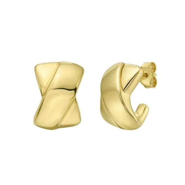 14KY Puffed X Earrings Pickens, Inc. Jewelers Atlanta, GA