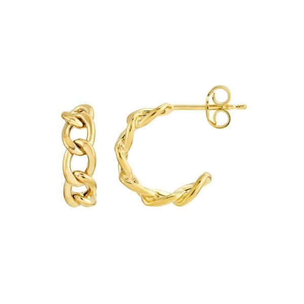 14KY Open Link Hoop Earrings Pickens, Inc. Jewelers Atlanta, GA