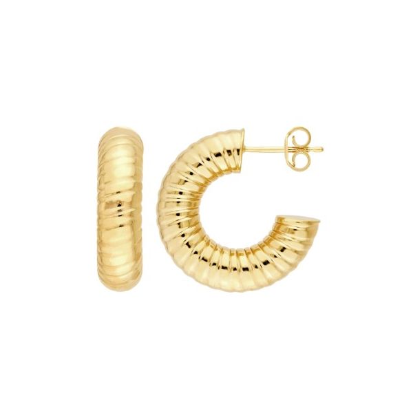 14KY Hammered Round Hoop Earrings Pickens, Inc. Jewelers Atlanta, GA