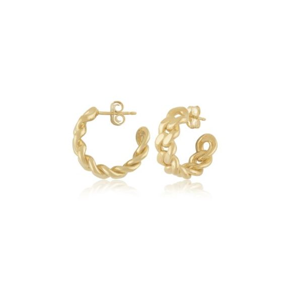 14KY Small Cuban Link Hoop Earrings Pickens, Inc. Jewelers Atlanta, GA