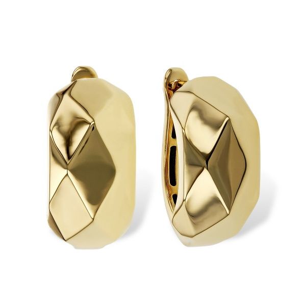 14KY Faceted Huggie Earrings Pickens, Inc. Jewelers Atlanta, GA