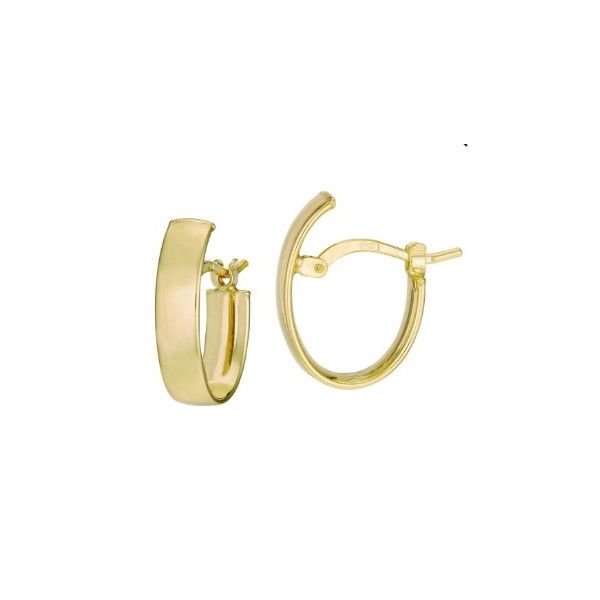 14KY 10x15mm Oval Polished Hinged Back Hoops Pickens, Inc. Jewelers Atlanta, GA
