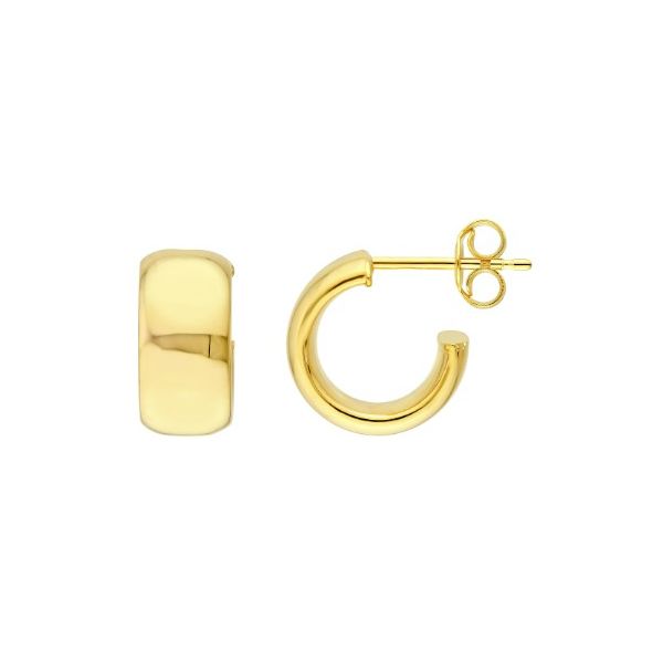 14KY 6MM Flat Tube Round Open Hoop Earrings Pickens, Inc. Jewelers Atlanta, GA