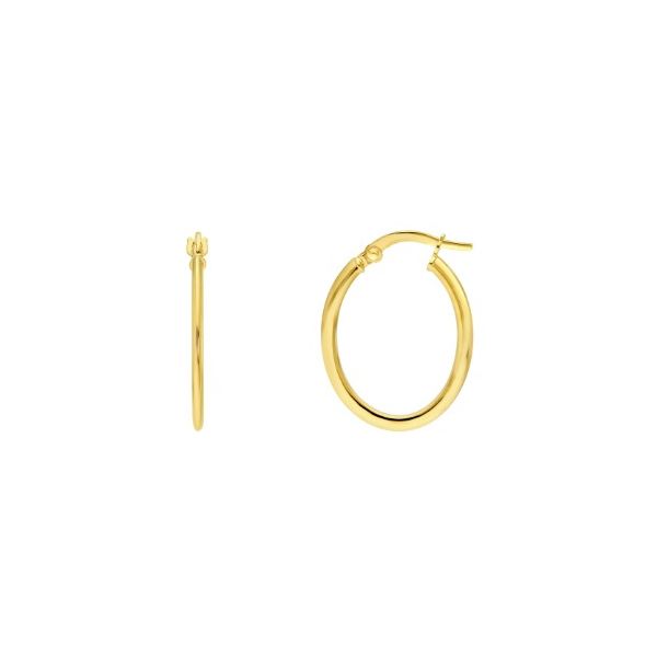 14Ky 20mm Knife Edge Oval Hoop Earrings Pickens, Inc. Jewelers Atlanta, GA