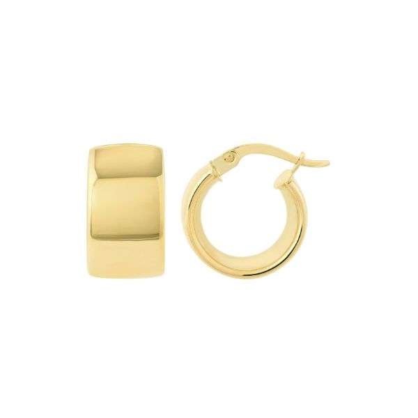 14KY 9.8mm Round Hoop Polished Earrings Pickens, Inc. Jewelers Atlanta, GA