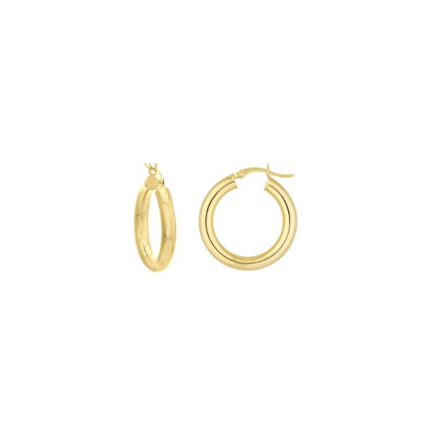 14KY 25mm x 4mm Polished Hoop Earrings Pickens, Inc. Jewelers Atlanta, GA