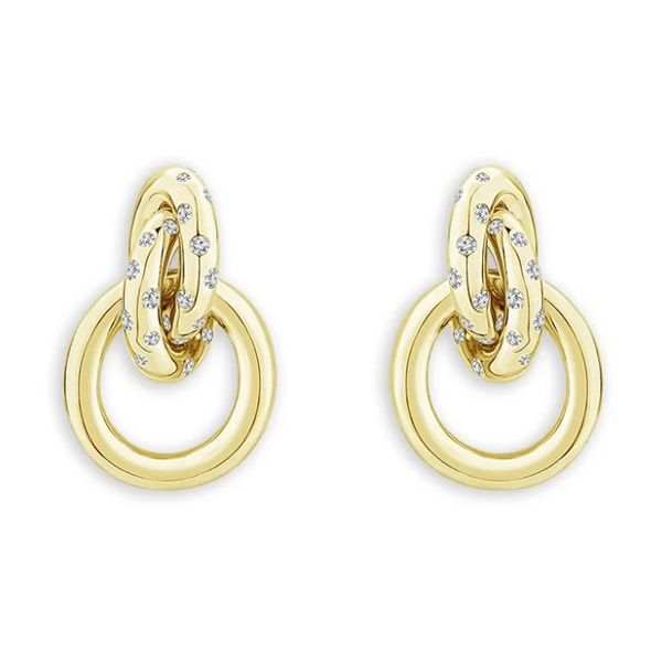 14KY Diamond Accented Knocker Earrings Pickens, Inc. Jewelers Atlanta, GA