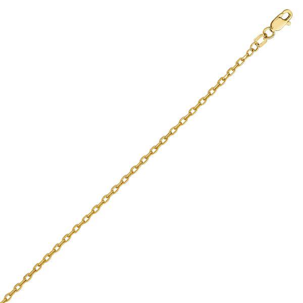 14KY 1.90mm Textured Rolo Chain, 18