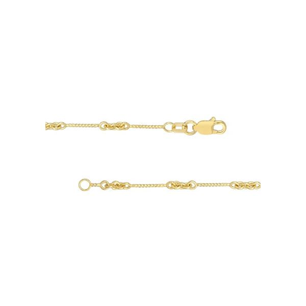 14KY 0.8MM Designer Twist Chain with Lobster Lock, 18