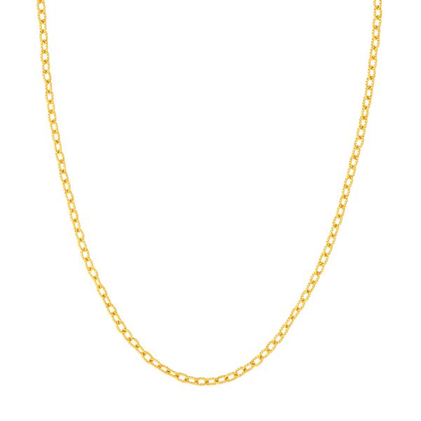 14KY 3.80mm Textured Forzentina Chain. 18