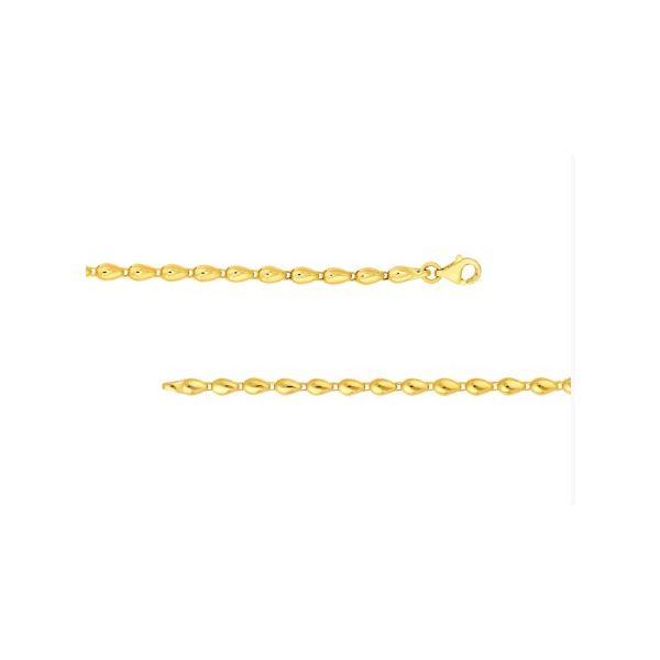 14KY Puffy Teardrop Chain, 16