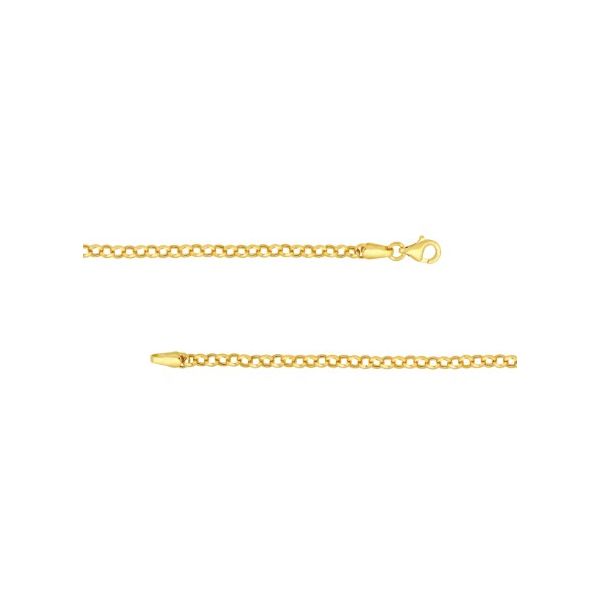 14KY 2.80MM Hollow Rolo Chain, 18