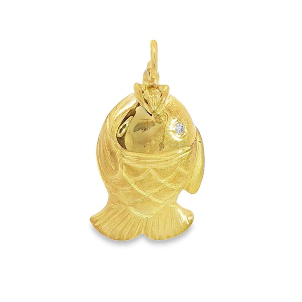 14KY Fat Fish Diamond Pendant Pickens, Inc. Jewelers Atlanta, GA