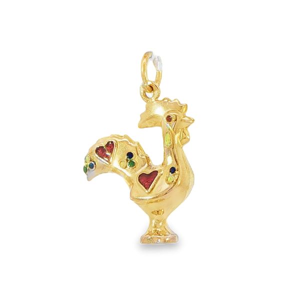 Vintage Enamel Rooster Charm (800 Yellow Gold) Pickens, Inc. Jewelers Atlanta, GA
