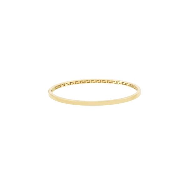 14KY Square Tube Bangle with Greek Key Interior Pickens, Inc. Jewelers Atlanta, GA